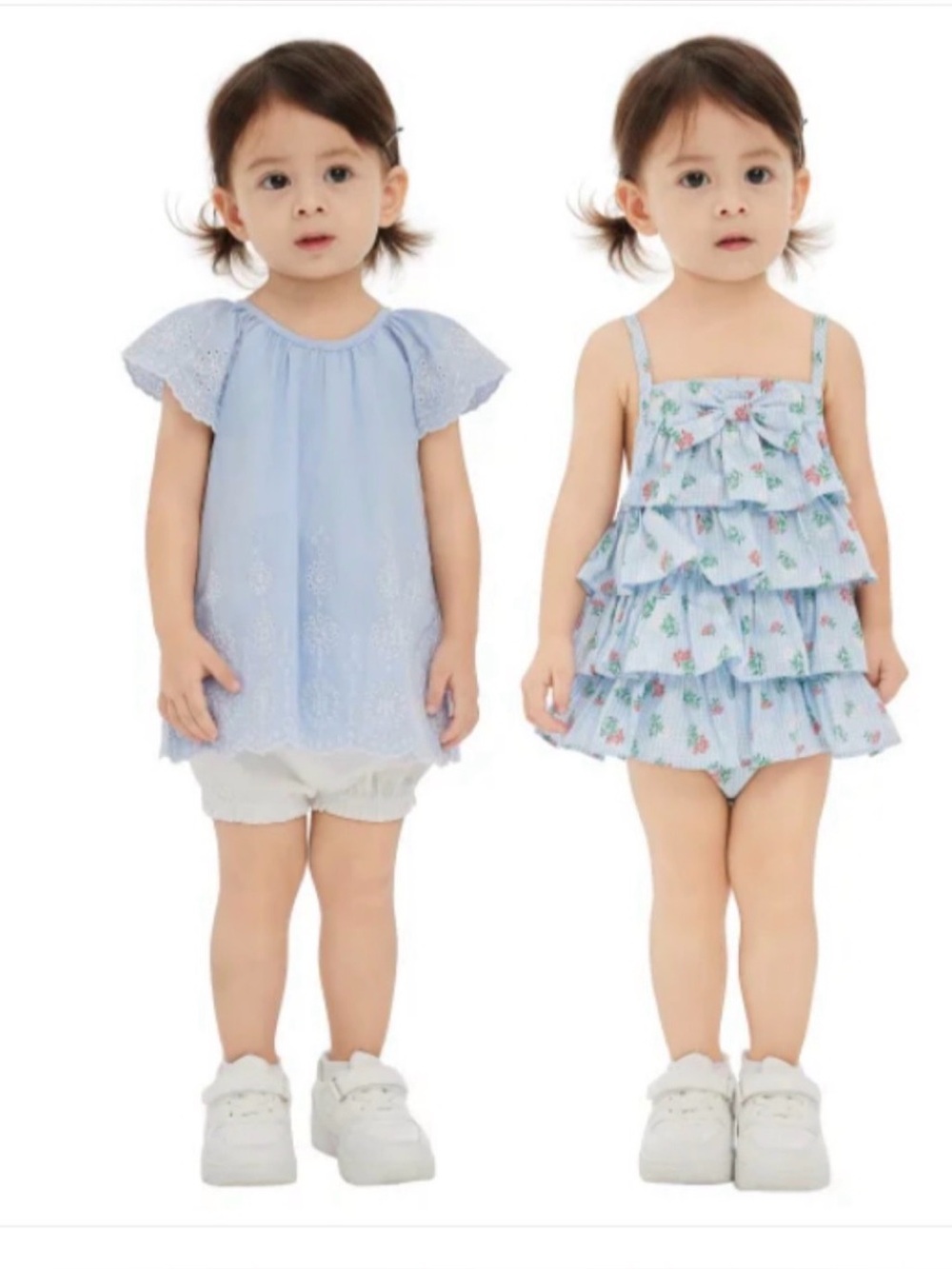 NEW NWT Little Me Toddler Girls Blue Gingham 3-Piece Summer Outfit Set Size 18M